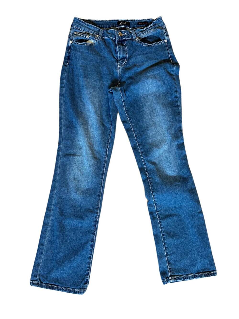 Earl Women's Blue Denim Embroidered Embellished Bootcut Jeans Size 10